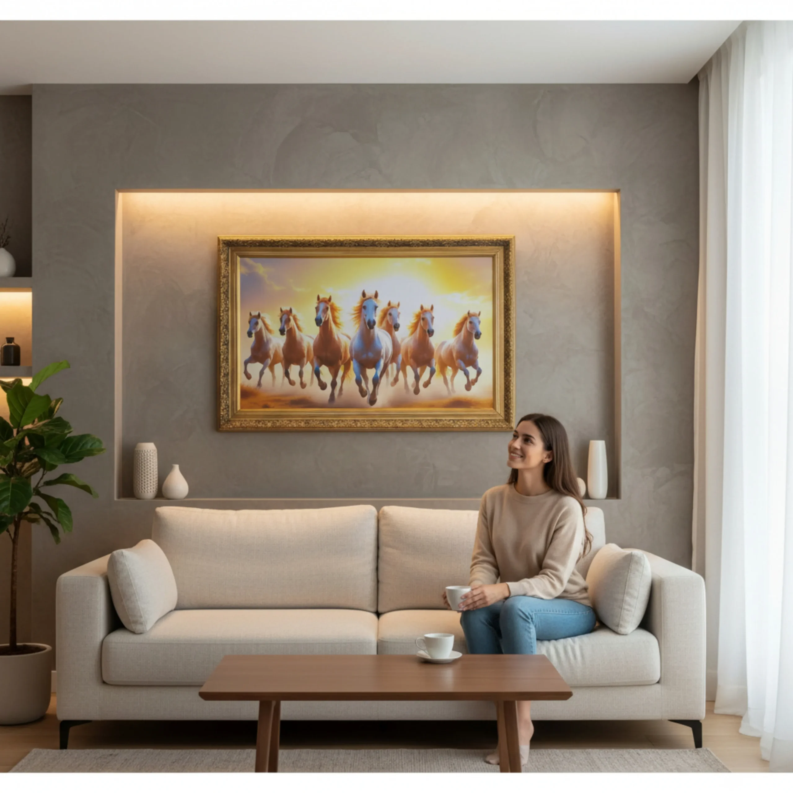 7 horse vastu posters for living room