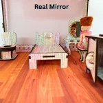 wooden furniture pieces and accessories included with big doll house