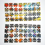 bright car and bike illustrations on jigsaw puzzle for kids