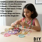 close up of colorful jewellery beads used for diy bracelet making