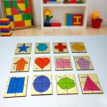 completed shape and vegetable jigsaw puzzle for children