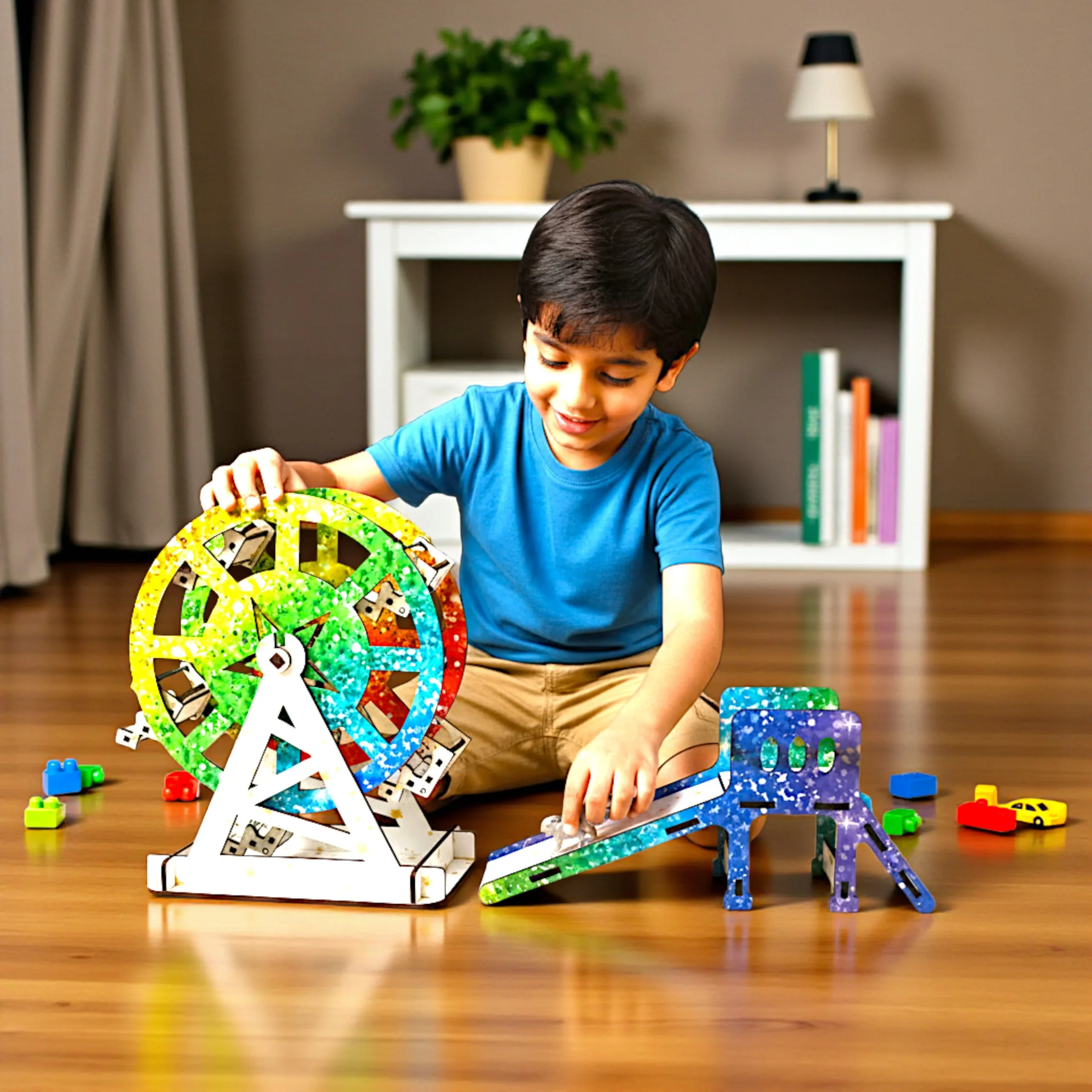 diy ferris wheel puzzle assembly process for kids
