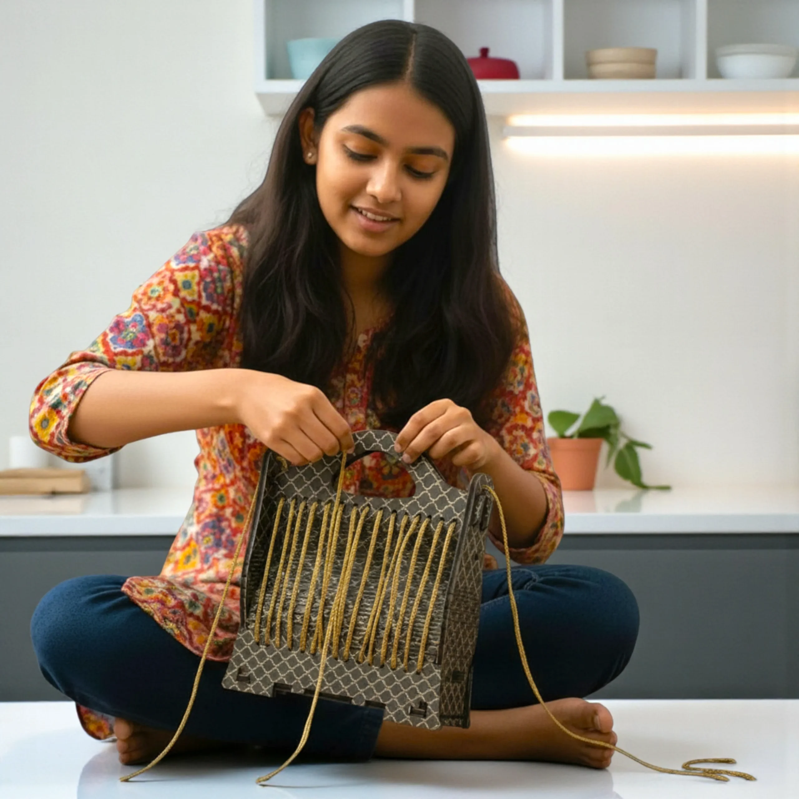 diy lacing activity kids handbag