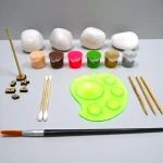 DIY rock painting kit with stones paints and brushes