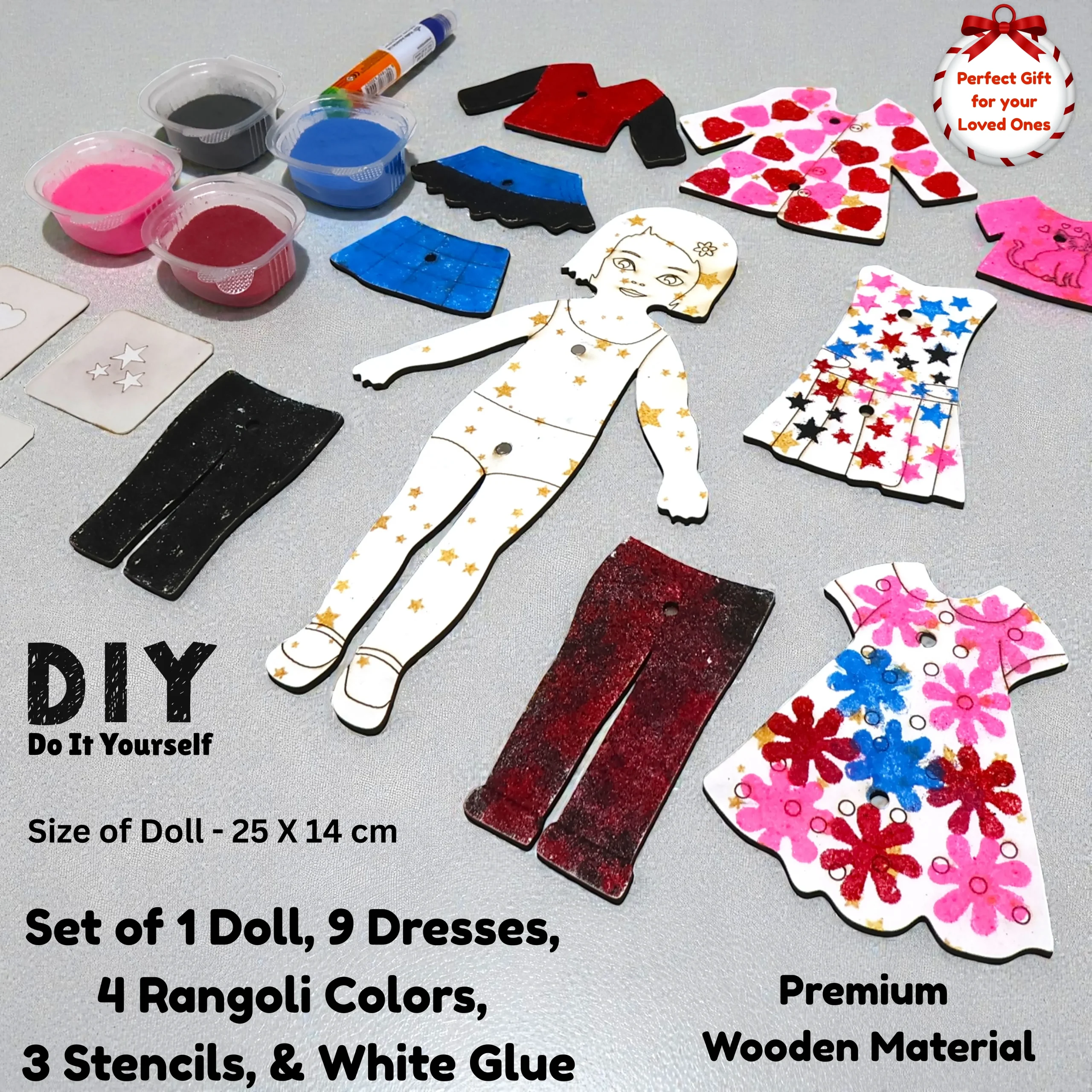 doll dressing sand art craft kit for kids