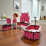 dollhouse bathroom furniture set with miniature accessories