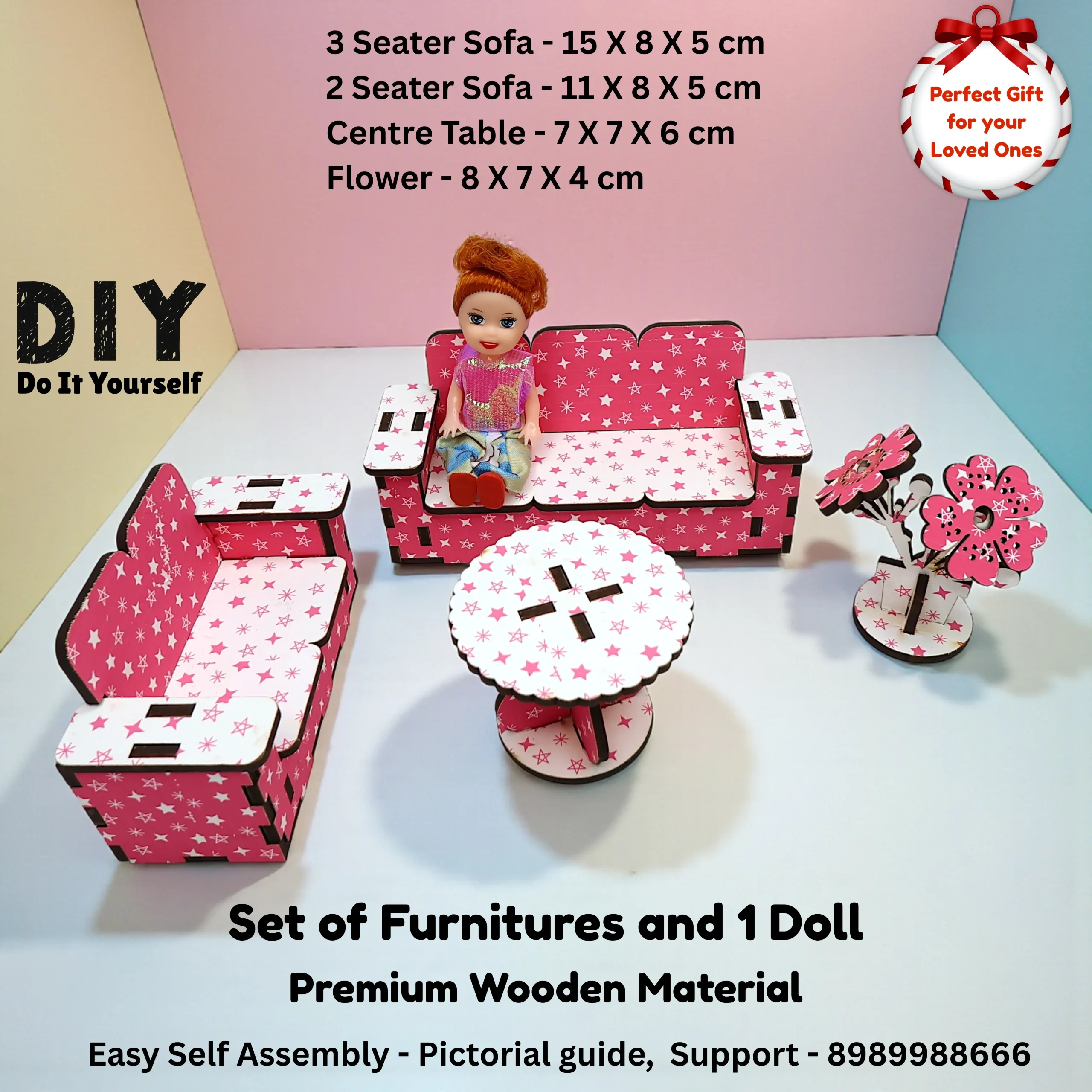 dollhouse living room furniture puzzle craft set