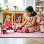 miniature washroom furniture set gift for dollhouse lovers