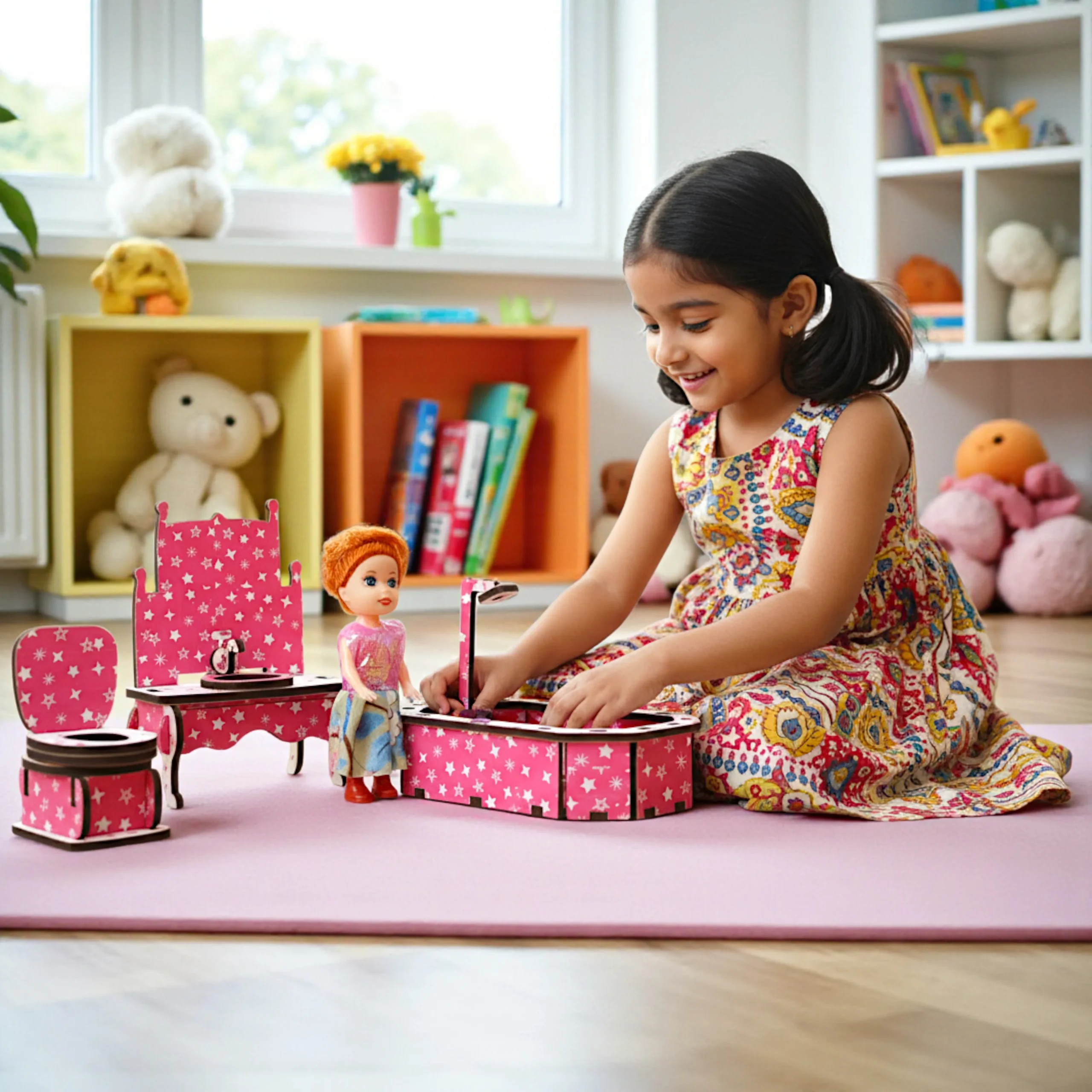 miniature washroom furniture set gift for dollhouse lovers