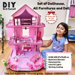 styled play setup for dream dollhouse with accessories and figures
