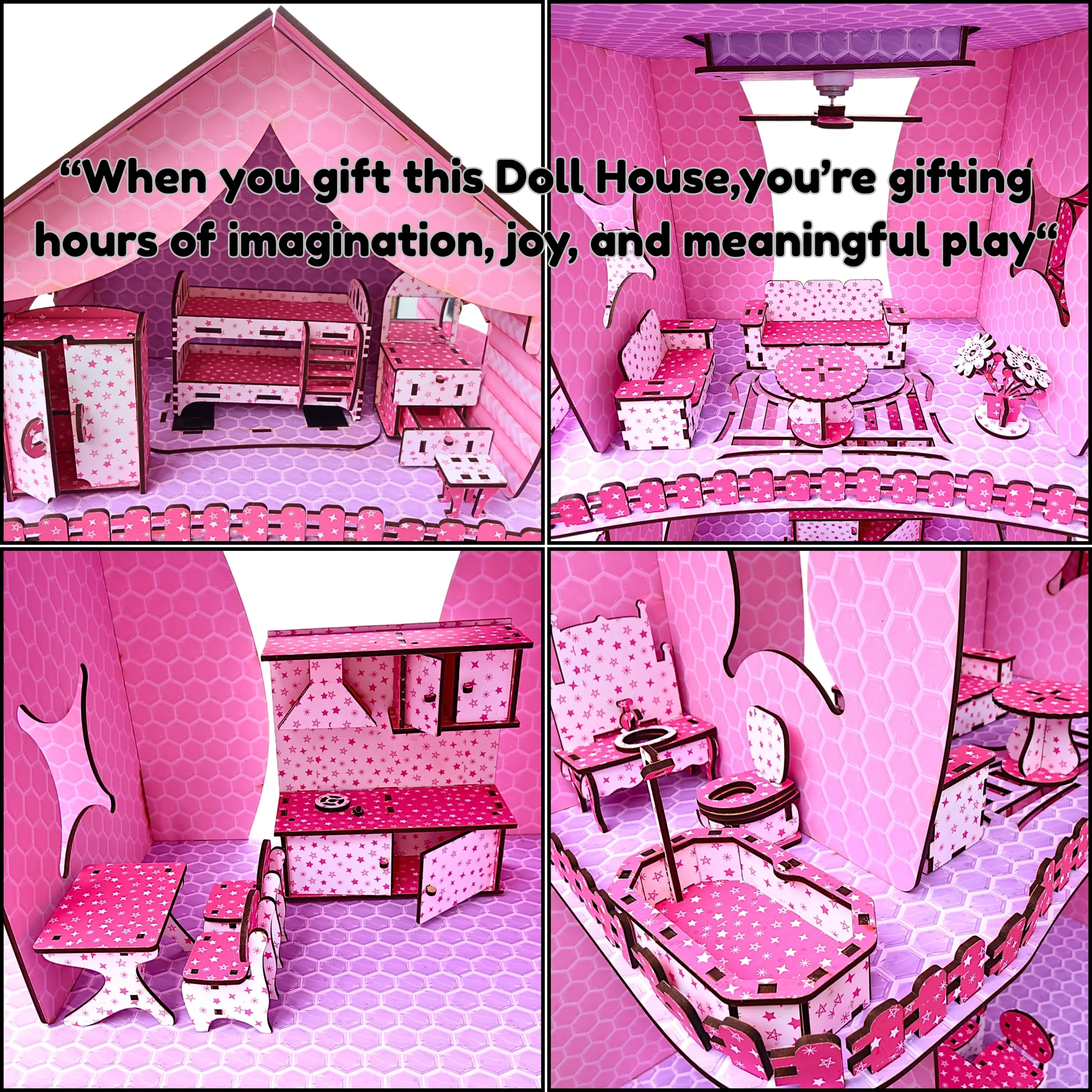 kids engaged in creative play with dream dollhouse playset