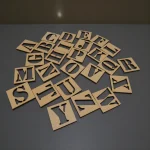 eco friendly wooden ABCD stencil set made from safe child friendly timber