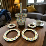 family playing ring toss game together