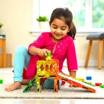 slide feature ferris wheel wooden puzzle toy