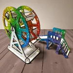 ferris wheel and slide wooden puzzle craft kit for kids