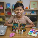 finished glass painting artwork created using kids diy kit