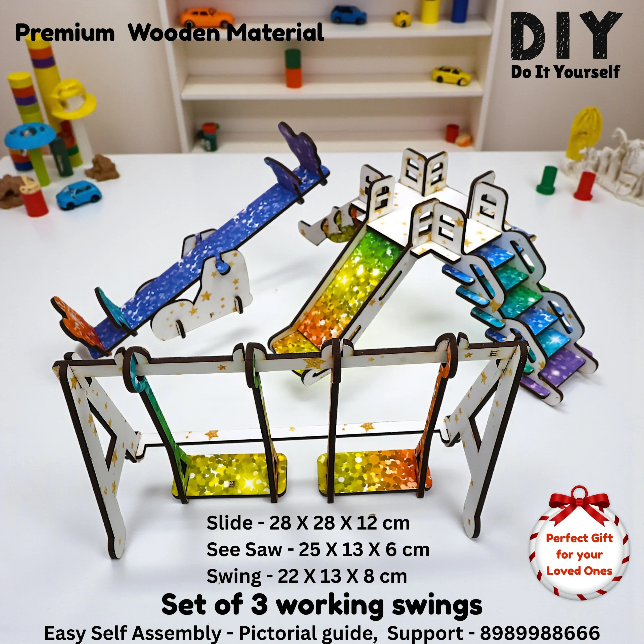 garden swings wooden puzzle craft kit for kids