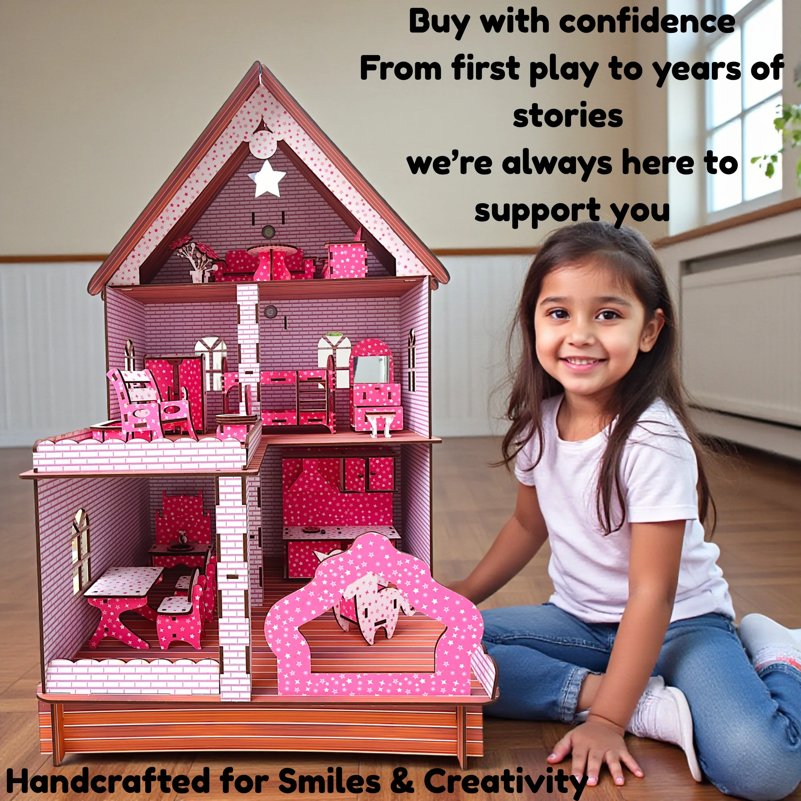 dollhouse for girls beautifully packaged as a gift