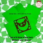 full sheet of glow in the dark stickers with stars moons and shapes