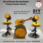 guitar and drums miniature musical decor piece