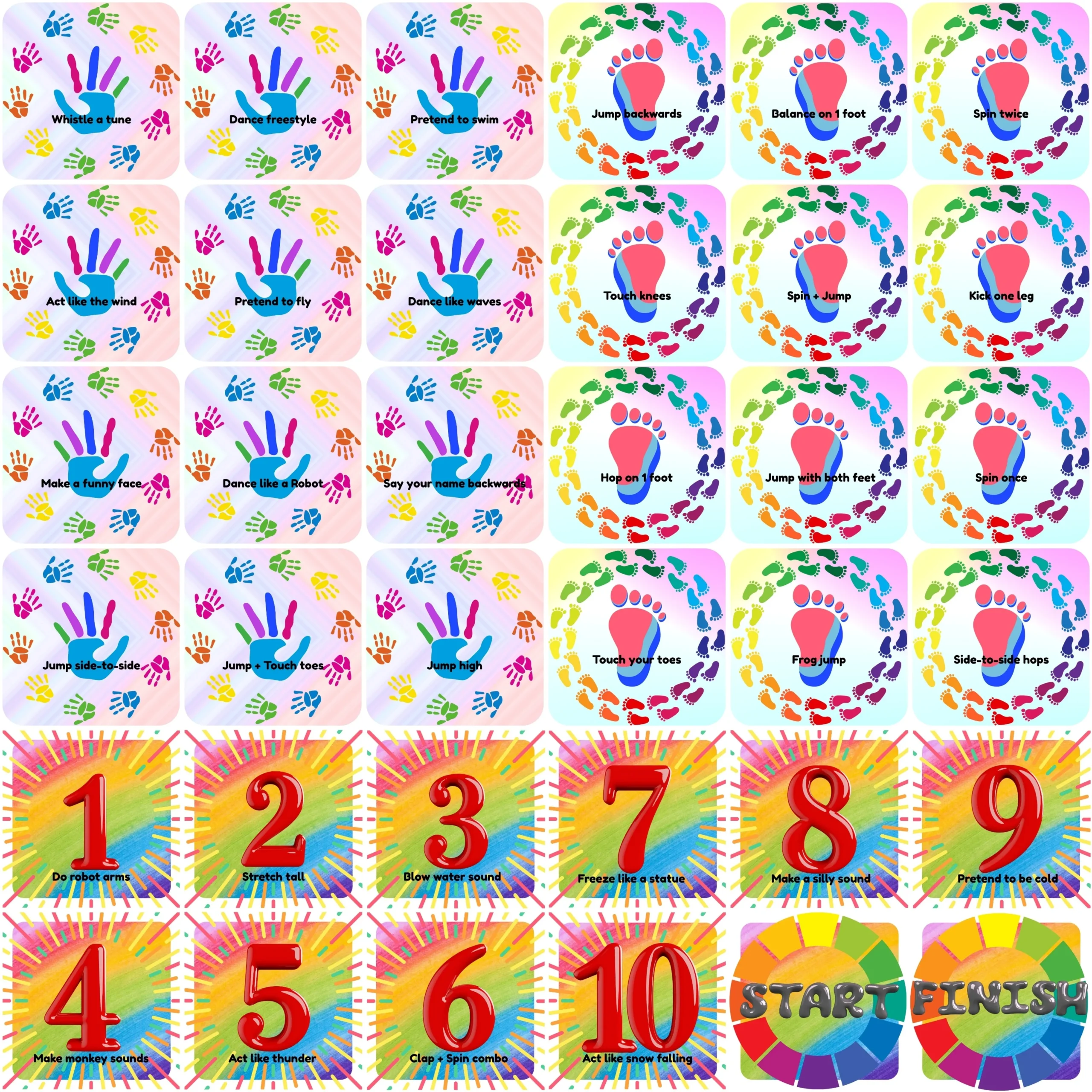 full hopscotch floor game mat showing numbered squares for kids