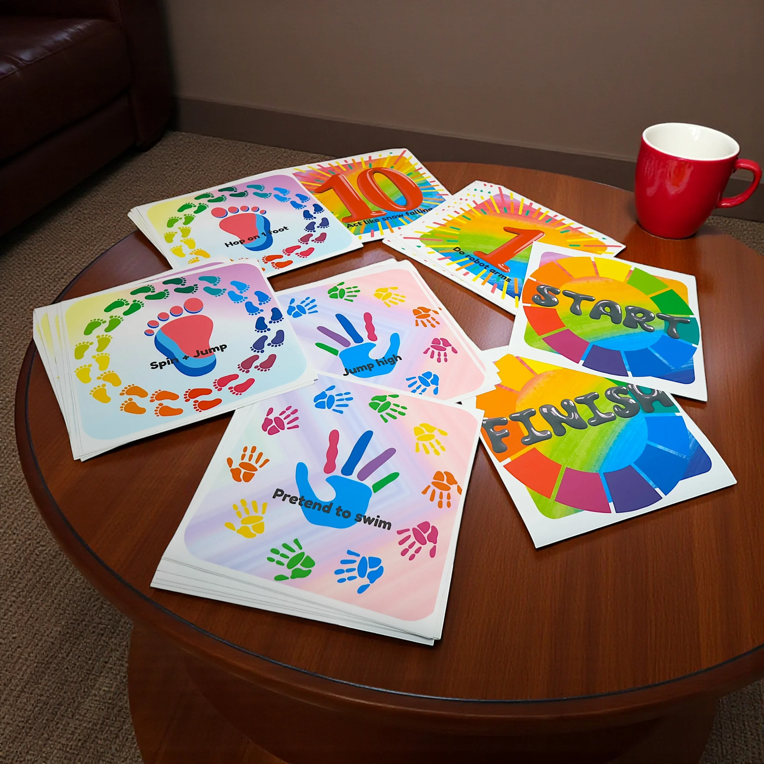 close up of hopscotch mat showing numbered squares for learning counting