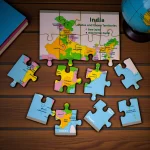 India jigsaw puzzle used in classroom or home learning environment for kids