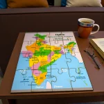 India map jigsaw puzzle as a gift for kids educational play and learning