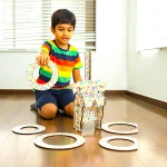 indoor ring throw game setup for kids