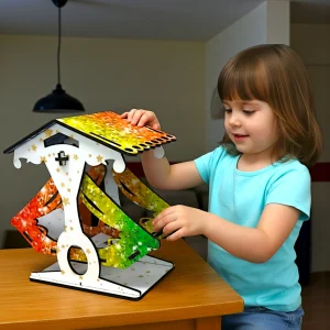kids playing with merry go round dragon swing puzzle