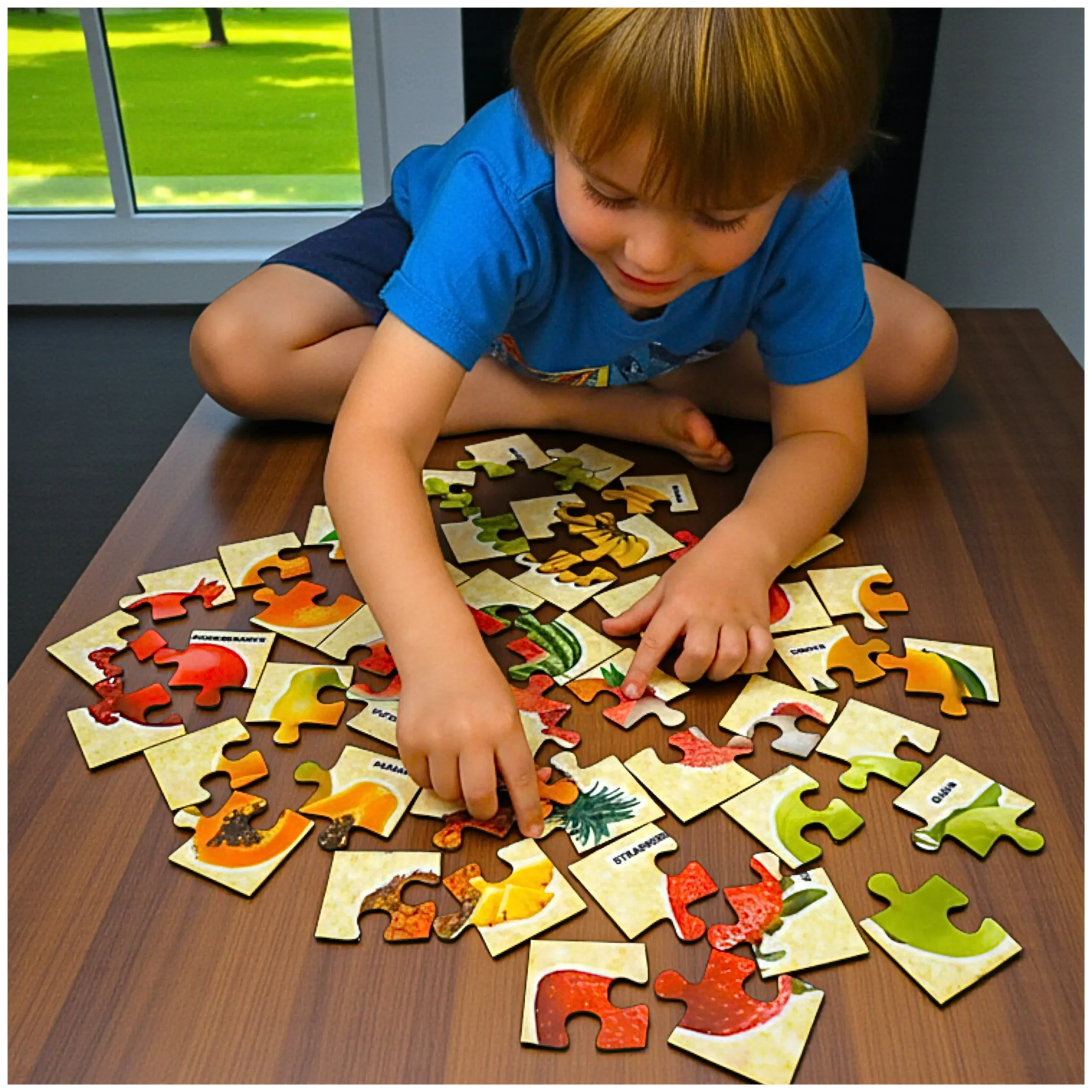 kids playing with fruits and body parts jigsaw puzzle