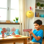 kids using rubber band gun for target shooting game