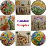 complete mandala painting kit showing colors brushes and mandala designs