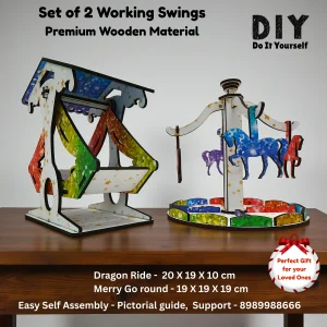Merry Go Round and Dragon Swing Wooden Craft Puzzle Set