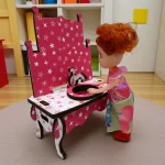 close up of miniature washroom furniture material and finish