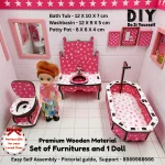 miniature washroom furniture set for dollhouse bathroom
