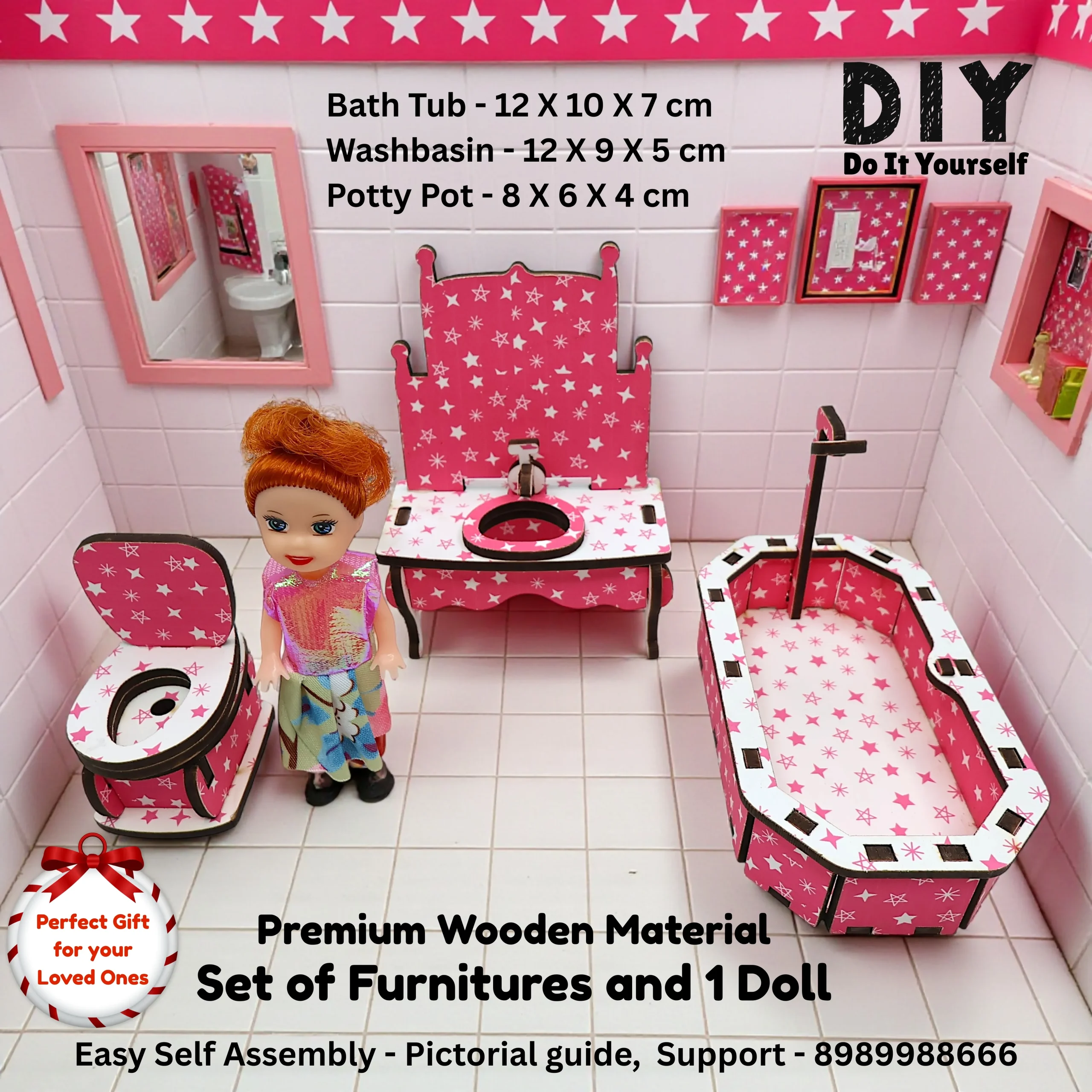 miniature washroom furniture set for dollhouse bathroom