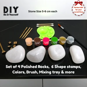 rock painting kit for kids with stones and paints