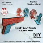 rubber band gun toy for kids safe wooden target shooting fun game