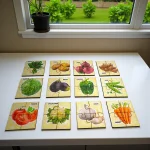 child safe shape and vegetable jigsaw puzzle with smooth edges