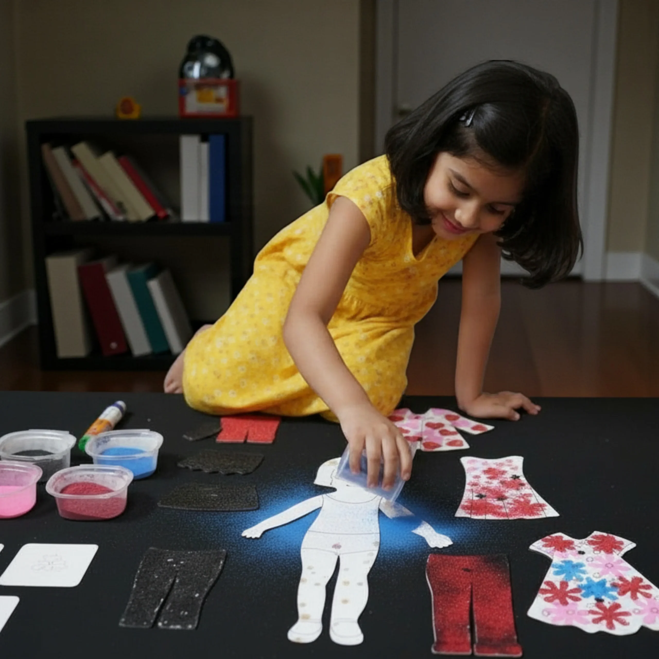 sand art activity process for kids