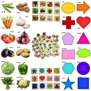 shape and vegetable jigsaw puzzle for kids learning