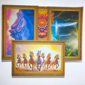 vastu and 7 horse posters set for home and office