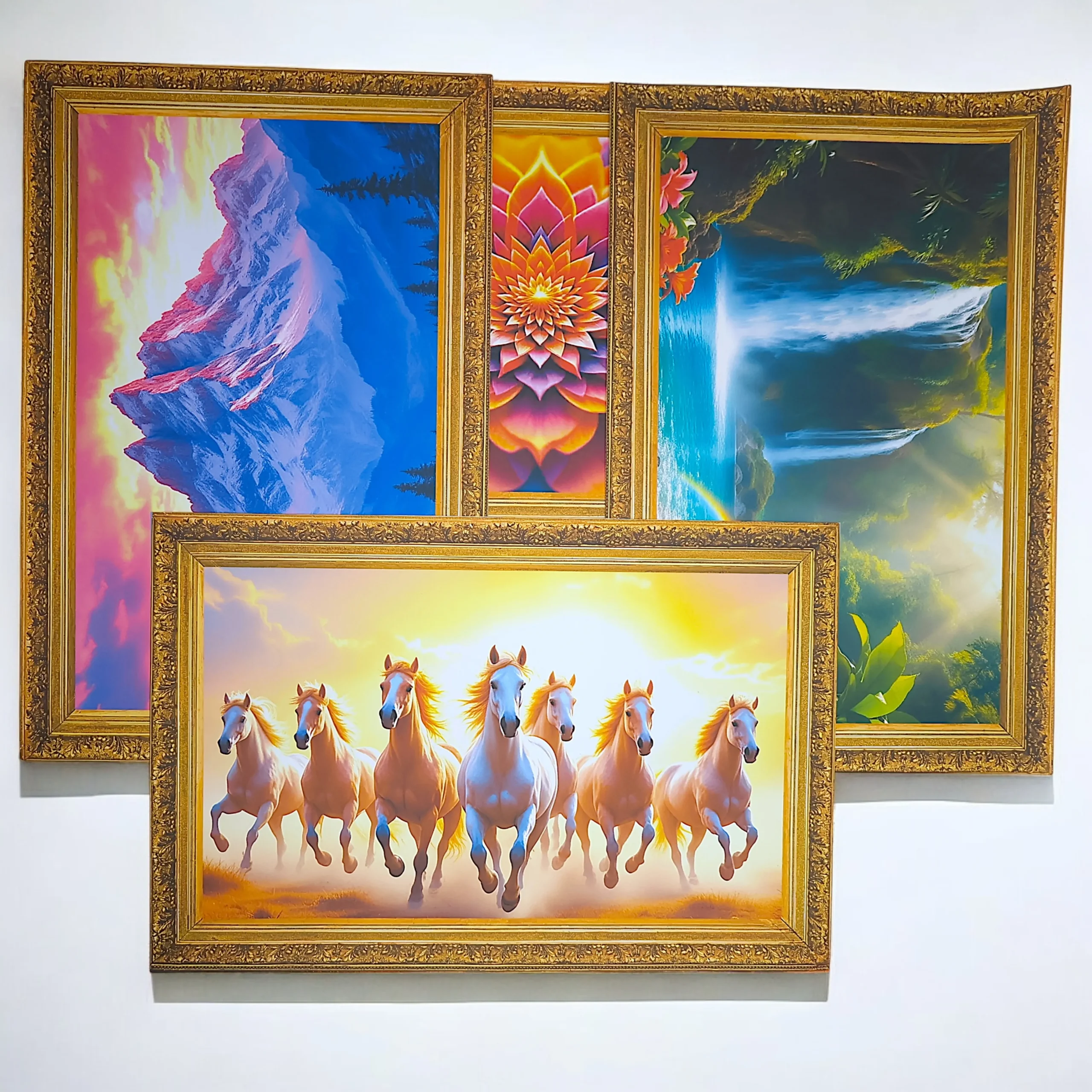 vastu and 7 horse posters set for home and office