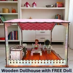 Wishoz big doll house wooden toy with quality and safety badge