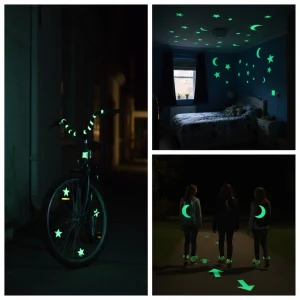 Wishoz glow in the dark stickers showing quality material and safe fun