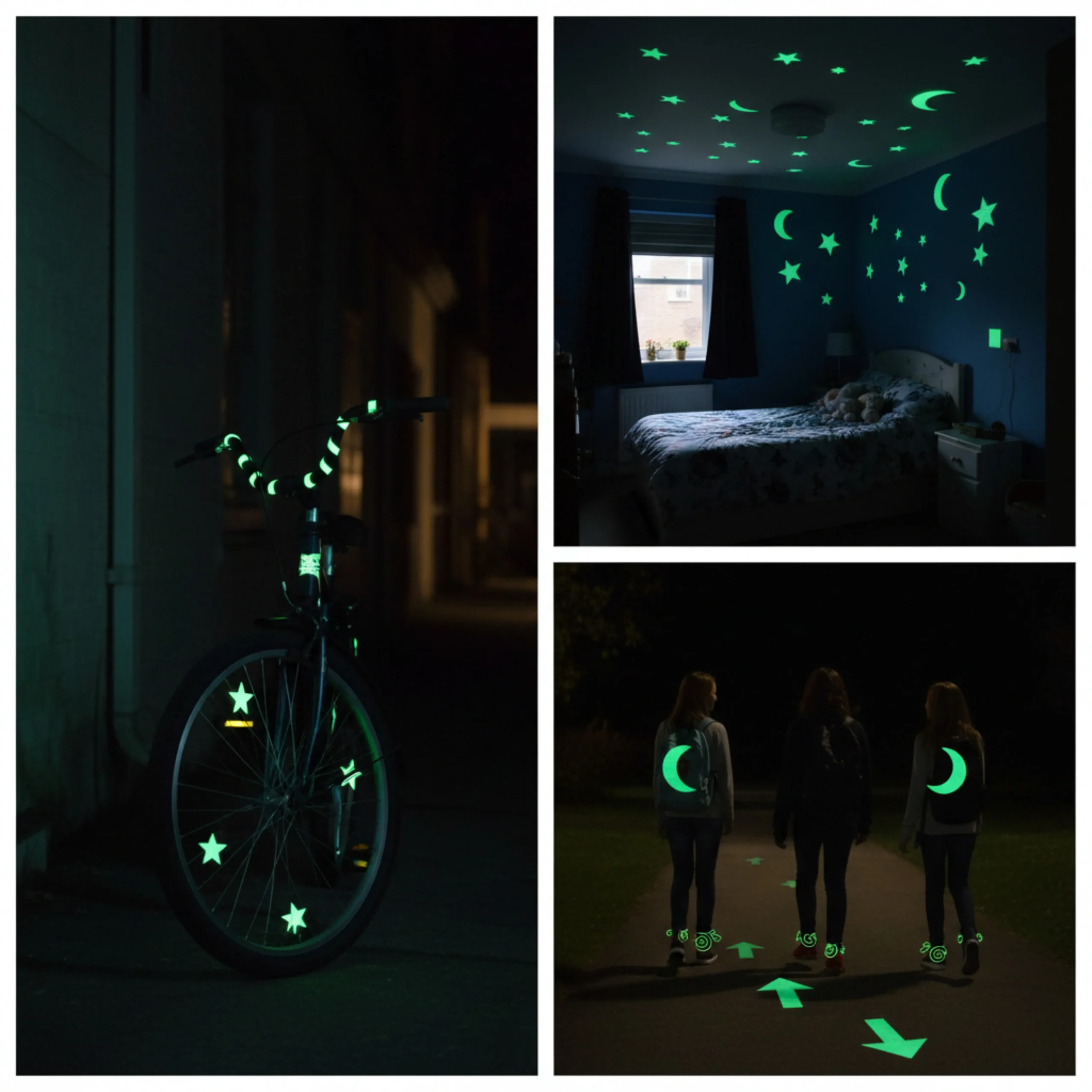 Wishoz glow in the dark stickers showing quality material and safe fun