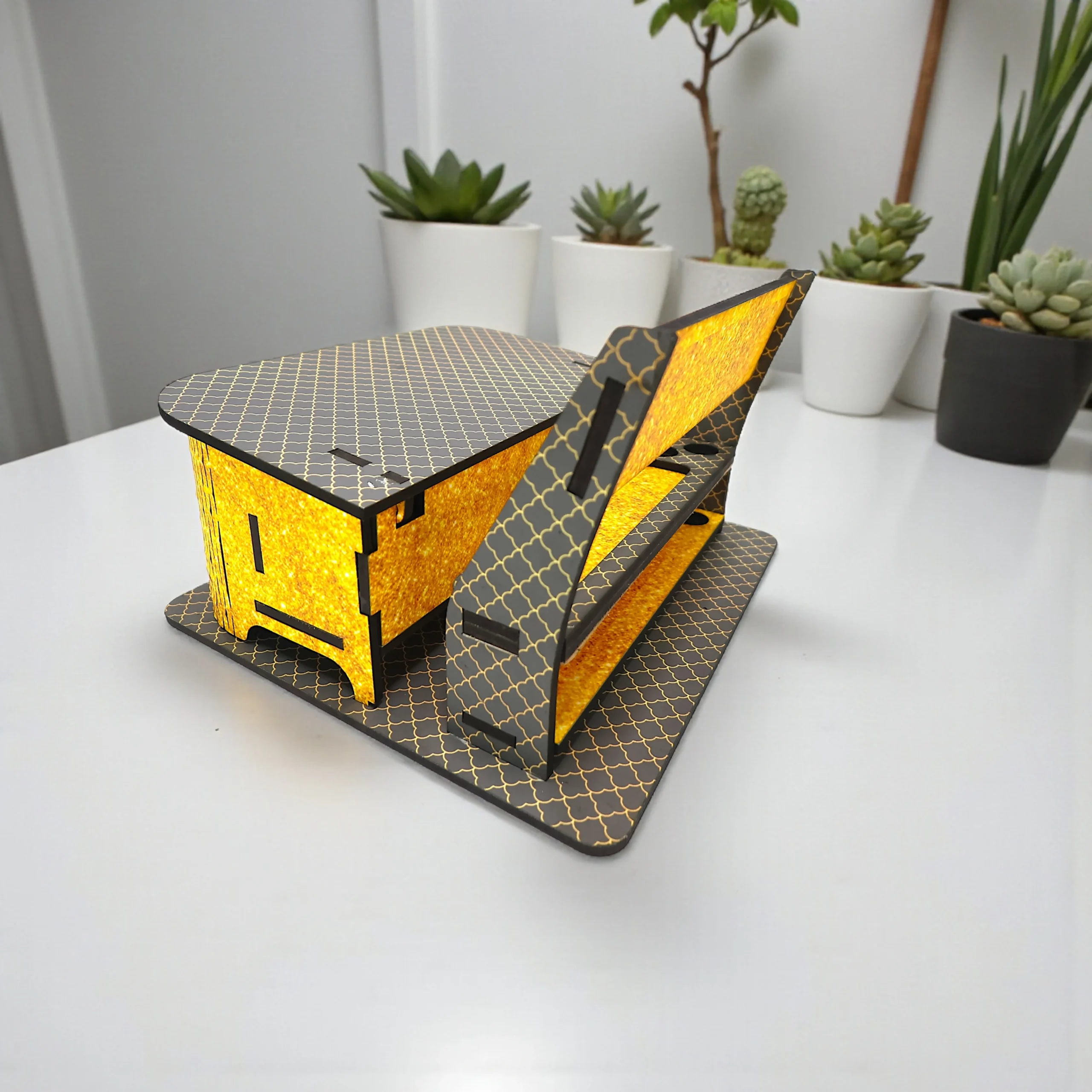 wooden desk organiser for office and study table to keep stationery and essentials organised