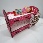 wooden miniature bed furniture piece for dollhouse bedroom set encouraging imaginative play